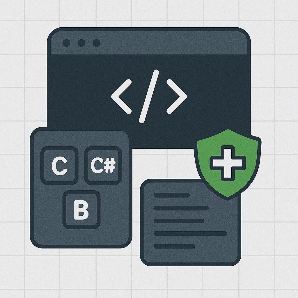 Illustration: Quellcode-Editor und Software-Dokumentation